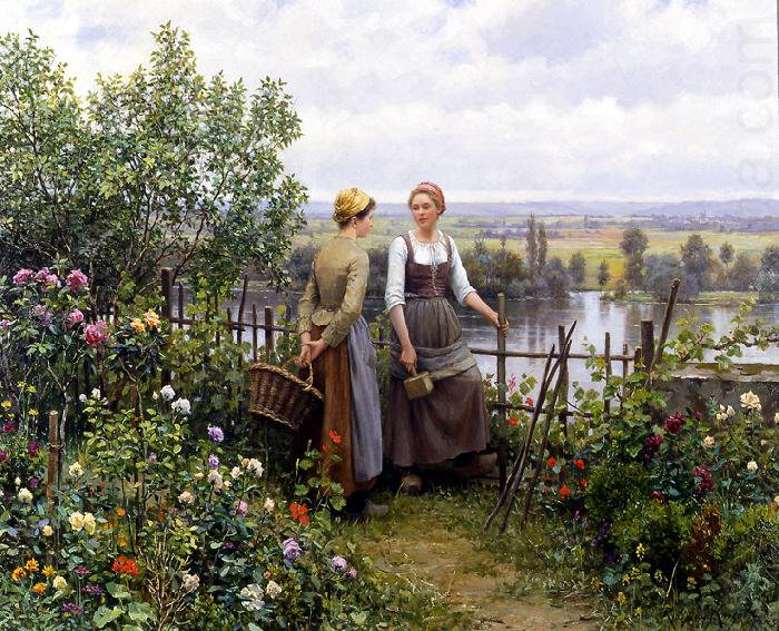 Maria and Madeleine on the Terrace, Daniel Ridgeway Knight